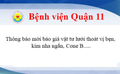 Thông báo mời báo giá vật tư lưới thoát vị bẹn, kim nha ngắn, Cone B.....v.v